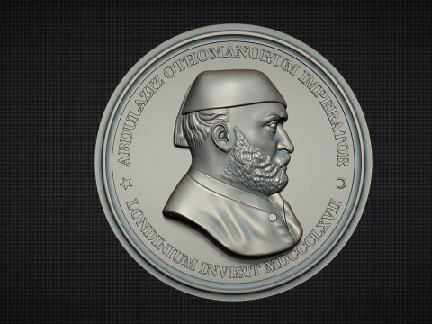 Abdul Aziz Sultan Medal 3D Print Model