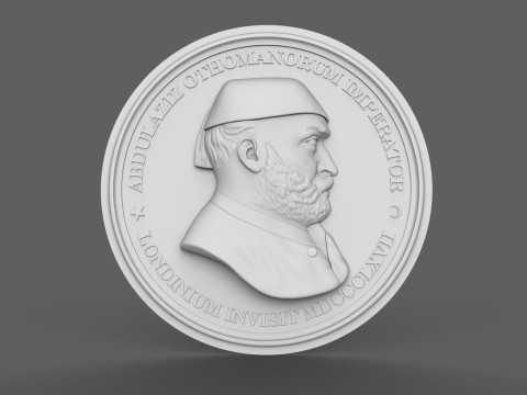Abdul Aziz Sultan Medal Model Cetak 3D
