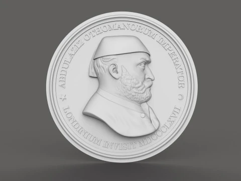 Abdul Aziz Sultan Medal 3D Print Model