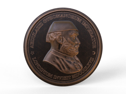 Abdul Aziz Sultan Medal Model Cetak 3D