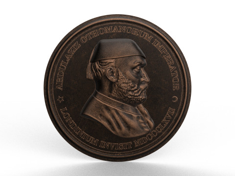 Abdul Aziz Sultan Medal Model Cetak 3D