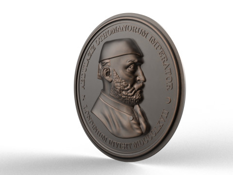 Abdul Aziz Sultan Medal Model Cetak 3D