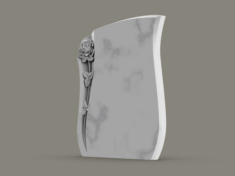 Tombstone with roses 3D 프린트 모델 .c4d .max .obj .3ds .fbx .stl .blend