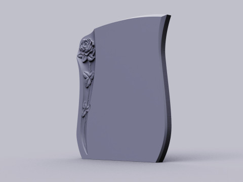 Tombstone with roses 3D 프린트 모델
