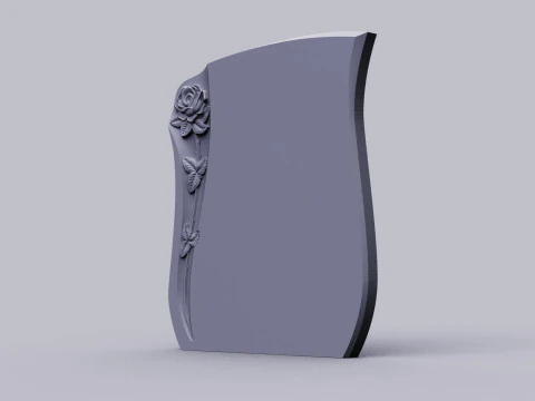 Tombstone with roses 3D Print Model