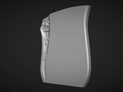 Tombstone with roses 3D 프린트 모델