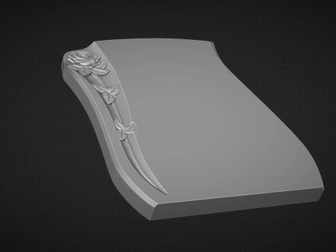 Tombstone with roses 3D Print Model