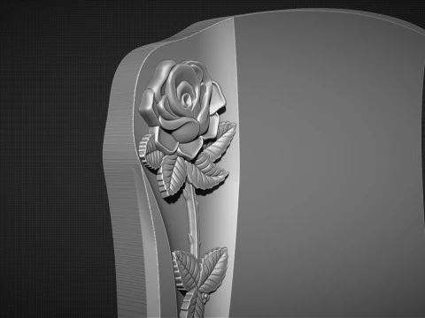 Tombstone with roses 3D Print Model