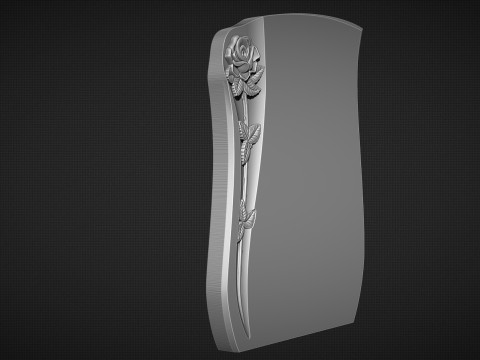 Tombstone with roses 3D 프린트 모델