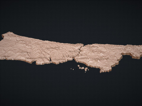 Istanbul City 3d map 3D Baskı Modeli
