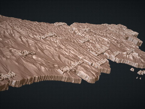 Istanbul City 3d map 3D Baskı Modeli