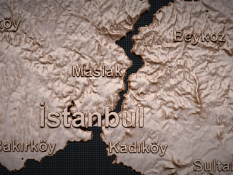 Istanbul City 3d map 3D Baskı Modeli