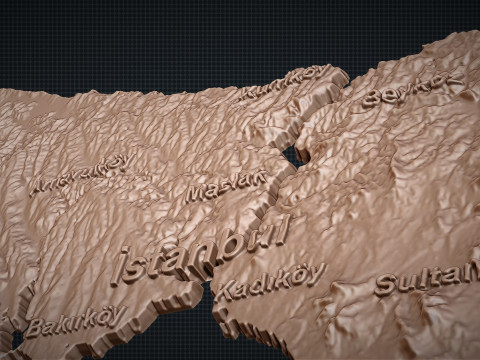Istanbul City 3d map 3D Baskı Modeli