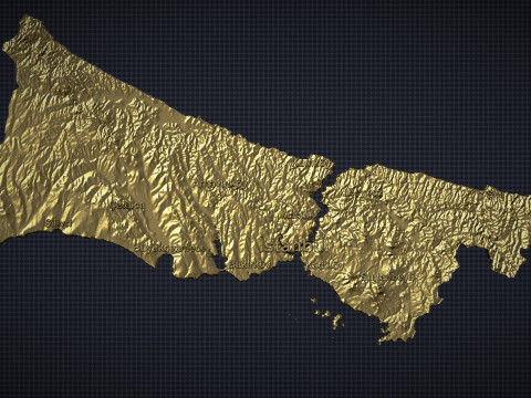 Istanbul City 3d map 3D Baskı Modeli