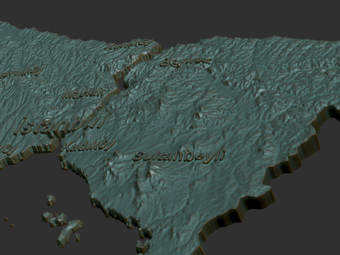 Istanbul City 3d map 3D Baskı Modeli