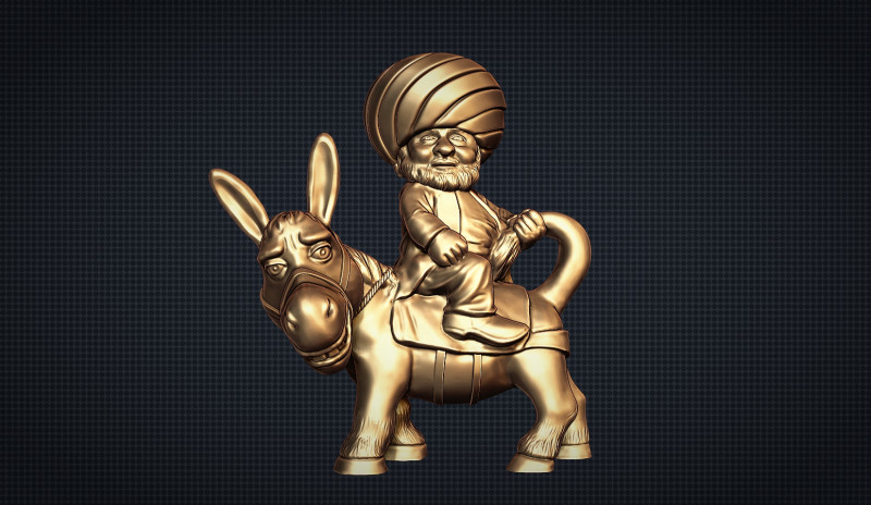 Nasreddin Hoca 3D Принт Модель .c4d .max .obj .3ds .fbx .stl .blend 