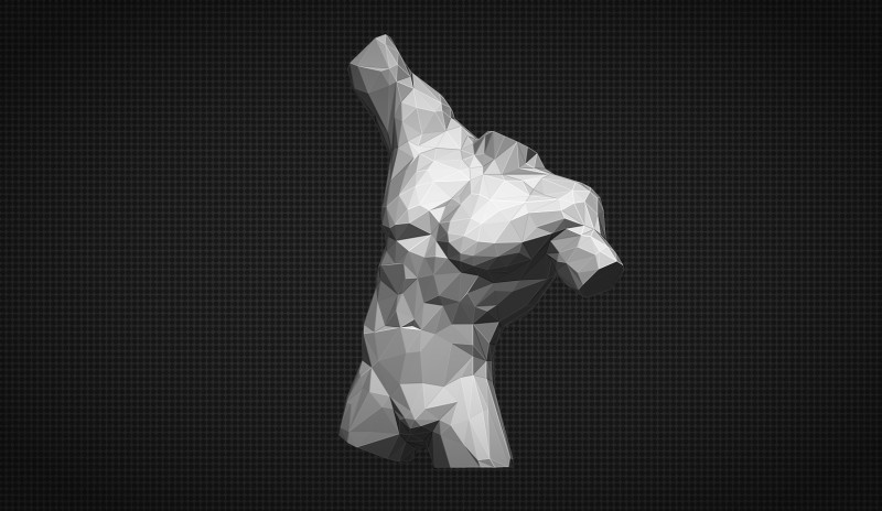 Male Torso Low Poly 3D Print Model .c4d .max .obj .3ds .fbx .stl .blend