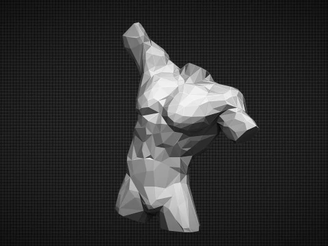 Male Torso Low Poly 3D Print Model
