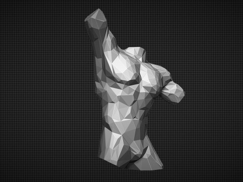 Male Torso Low Poly 3D Print Model