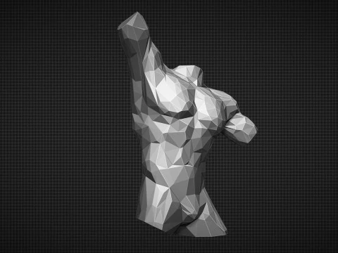 Male Torso Low Poly 3D Print Model