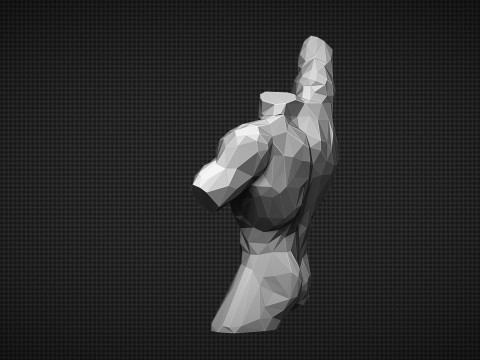 Male Torso Low Poly 3D Print Model