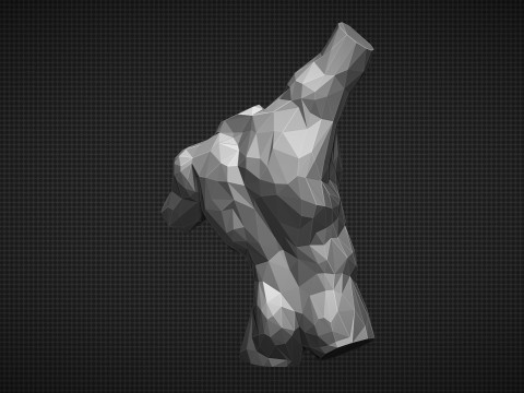 Male Torso Low Poly 3D Print Model