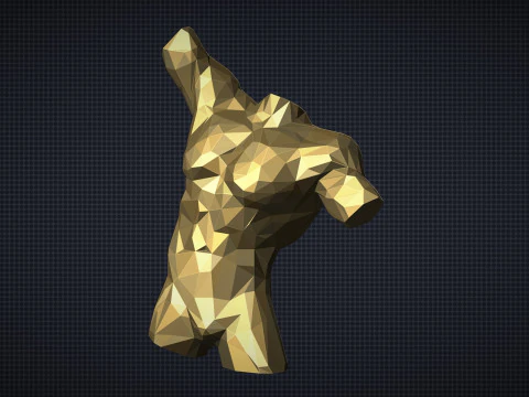 Male Torso Low Poly 3D Print Model