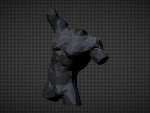 Male Torso Low Poly 3D Print Model