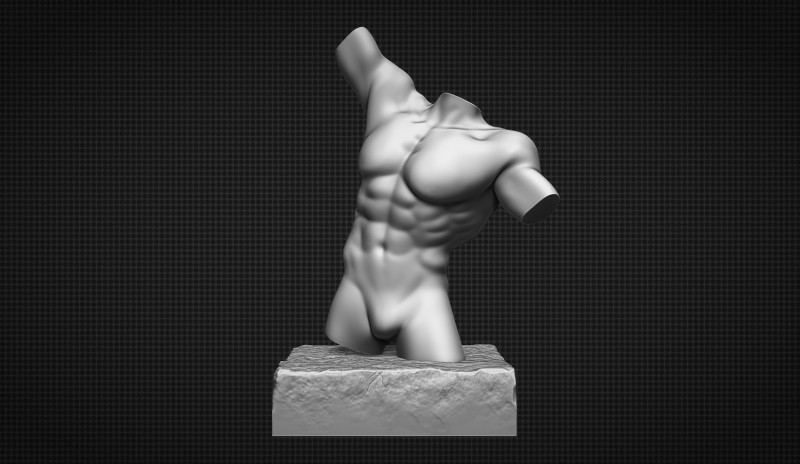 Male Torso Modèles 3D en vedette .c4d .max .obj .3ds .fbx .stl .blend