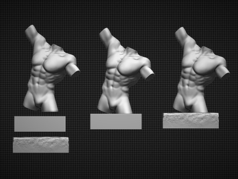 Male Torso Modèles 3D en vedette