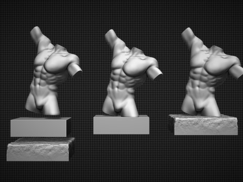 Male Torso Modèles 3D en vedette