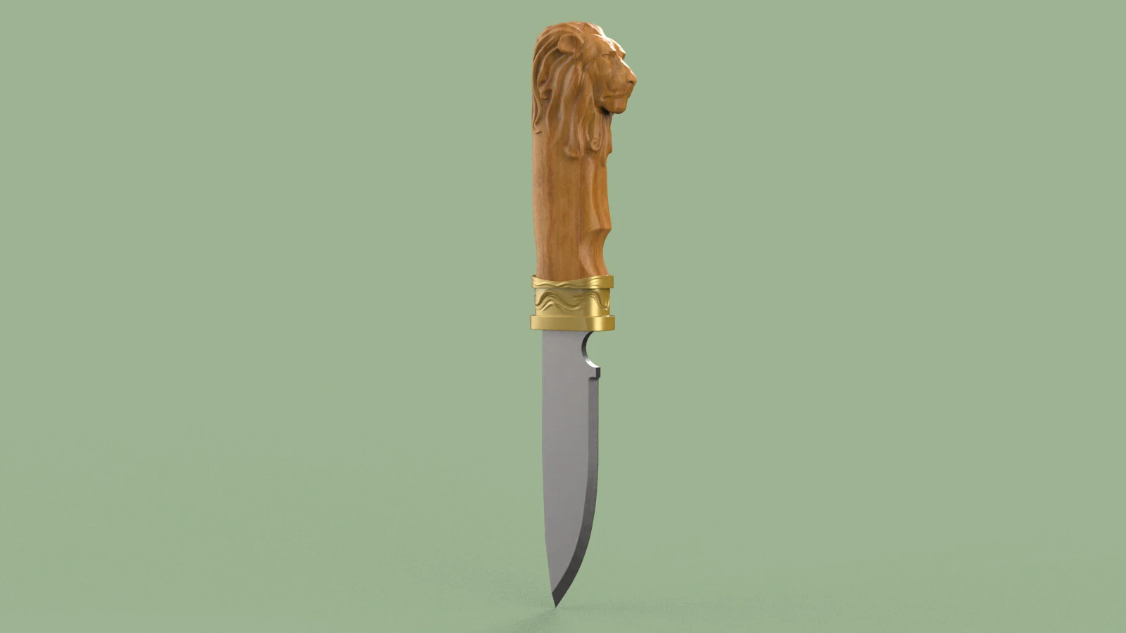 Lion Head Knife 3D Print Model .c4d .max .obj .3ds .fbx .stl .blend