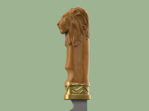 Lion Head Knife 3D Print Model