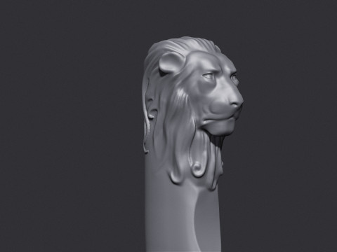 Lion Head Knife 3D Print Model
