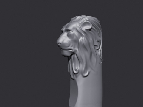 Lion Head Knife 3D Print Model