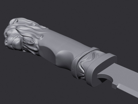 Lion Head Knife 3D Print Model