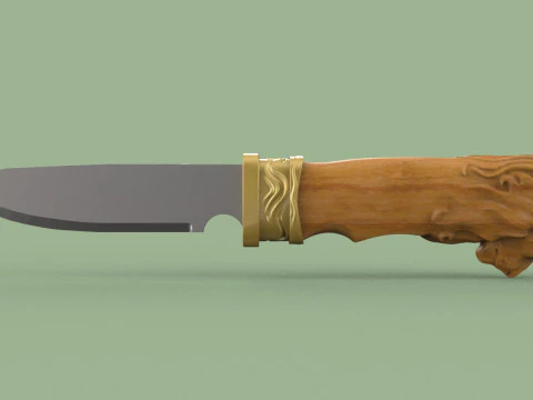 Lion Head Knife 3D Print Model