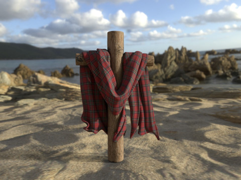 Wooden Cross Low-poly 3D 프린트 모델