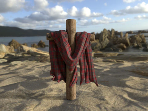 Wooden Cross Low-poly 3D Print Model