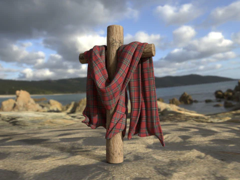 Wooden Cross Low-poly 3D Print Model