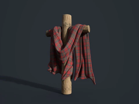 Wooden Cross Low-poly 3D Print Model