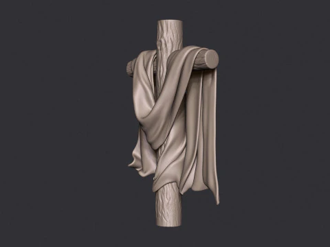 Wooden Cross Low-poly 3D Print Model