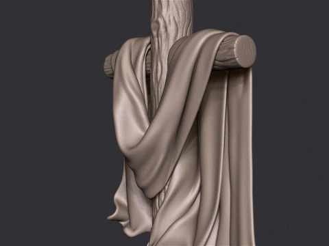 Wooden Cross Low-poly 3D Print Model