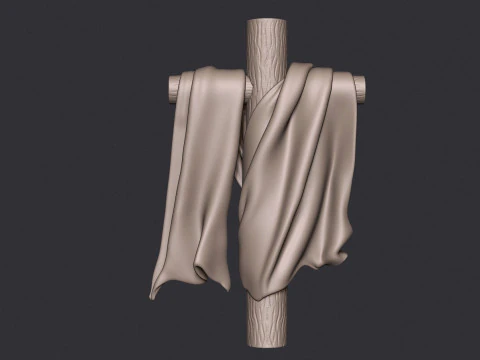Wooden Cross Low-poly 3D Print Model