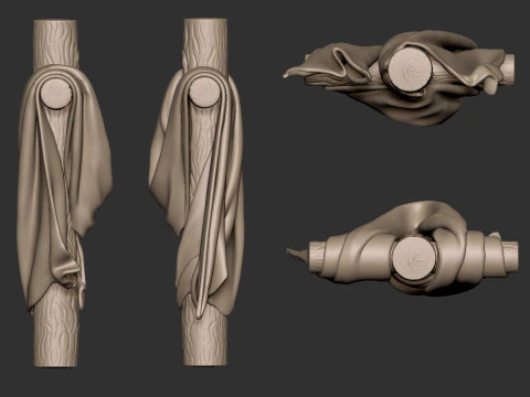 Wooden Cross Low-poly 3D Print Model