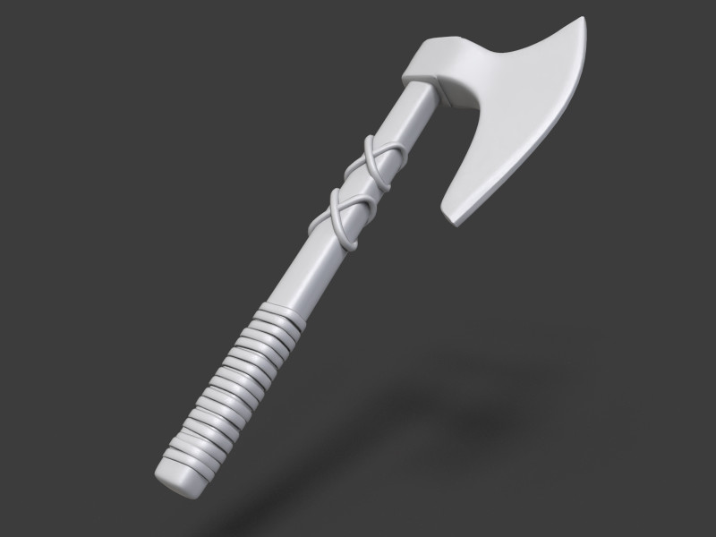 Medieval Axe 3D Druckmodell .c4d .max .obj .3ds .fbx .stl .blend 