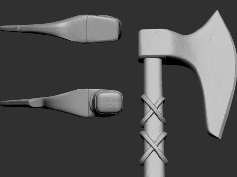 Machado Medieval Modelo de Impressão 3D