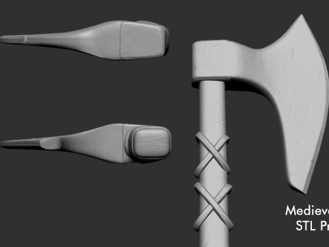 Machado Medieval Modelo de Impressão 3D