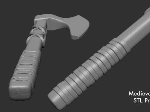 Machado Medieval Modelo de Impressão 3D