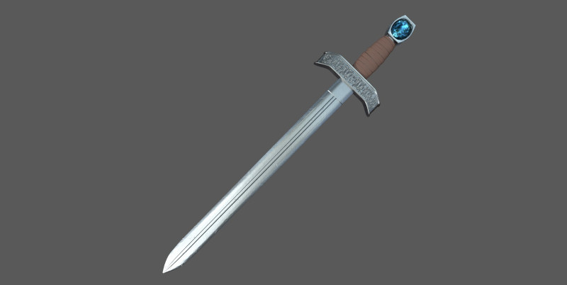 Medieval Sword 3D 打印模型 .c4d .max .obj .3ds .fbx .stl .blend 